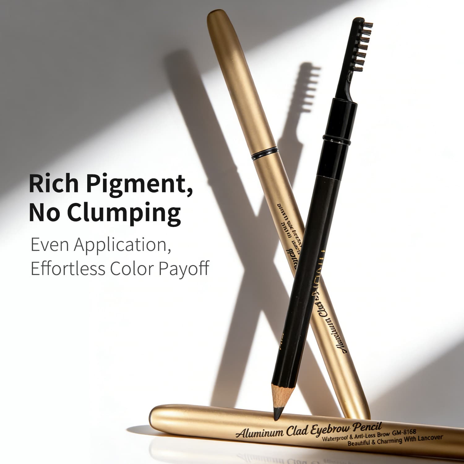 Cross-border Eyebrow Pencil Dual-Ended with Brush Wooden Eyebrow Pencil Natural Brow Waterproof Smudge-Proof Eyebrow Pencil Custom OEM/ODM