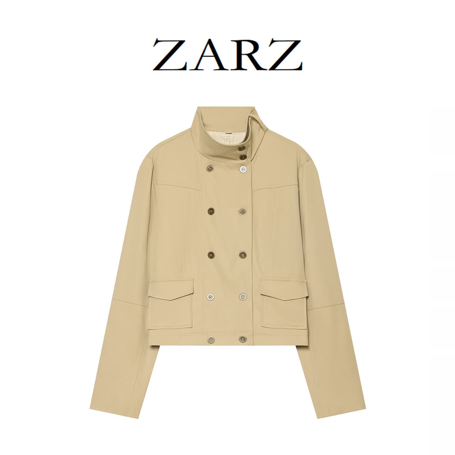 ZARZ homemade European and American style new women's clothing fashionable casual pocket decorated stand-up collar jacket 1255/710