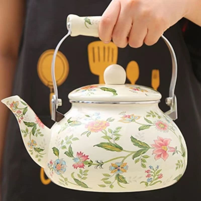 Enamel Kettle for Boiling Water, Milk Tea, Flower Tea, Herbal Medicine, Compatible with Induction Cooktop and Open Flame, Wholesale