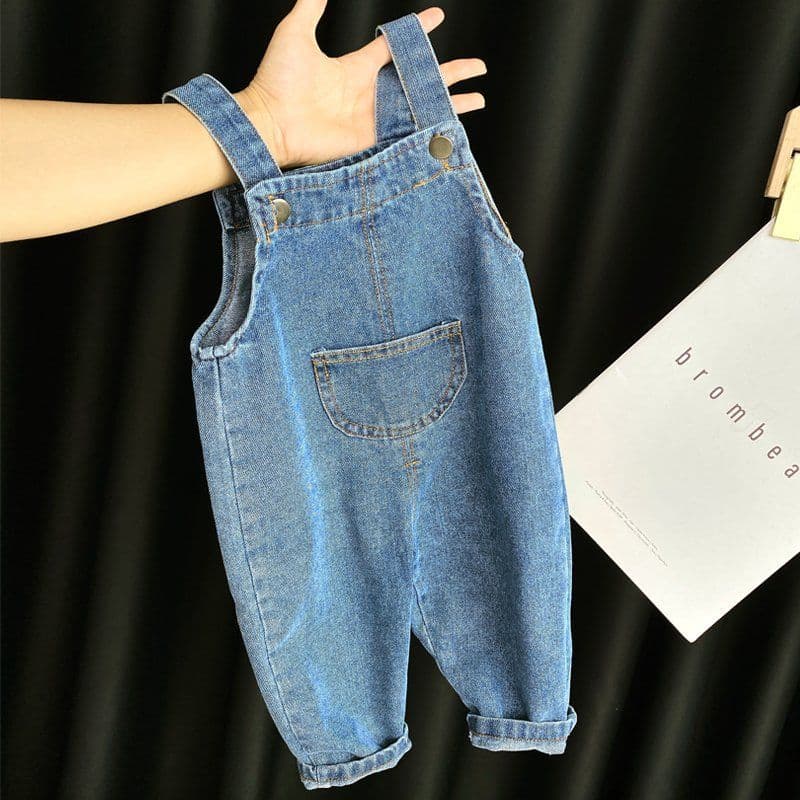 Baby Denim Overalls Spring Autumn Winter Infant Boys Girls 1-3 Years Fashionable Pants Outerwear Trendy
