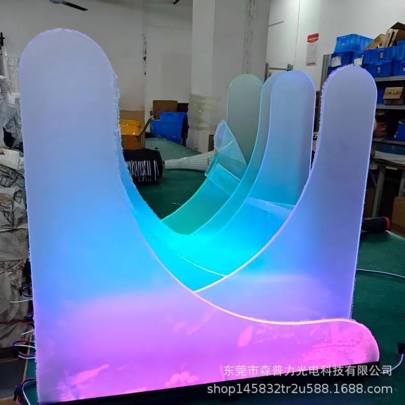 Custom-shaped ambient light panel for malls/clubs, RGB light guide plate, colorful bar/KTV/banquet LED acrylic panel
