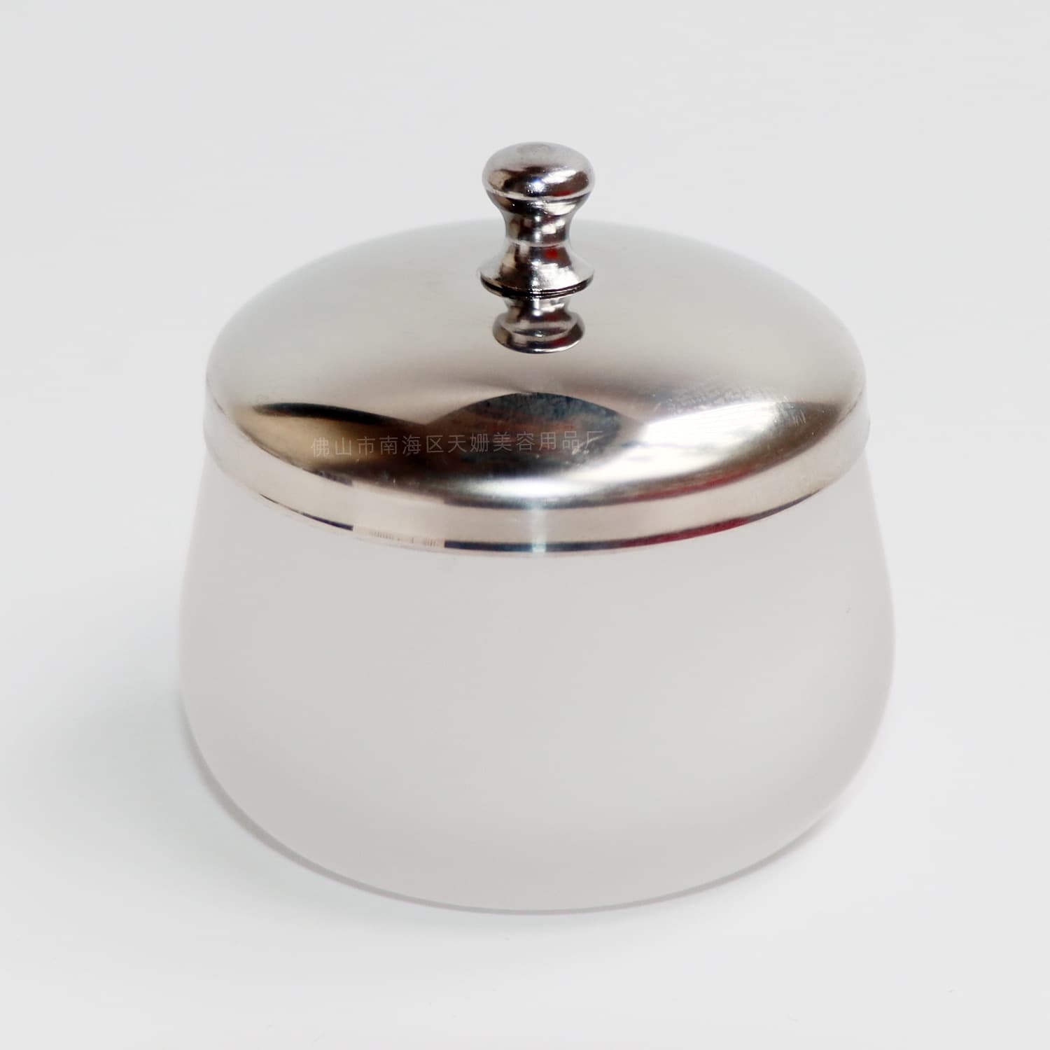 Frosted Glass Nail Art Manicure Cup Round Stainless Steel Lid Remover Cup Disinfectant Water Pen Washing Crystal