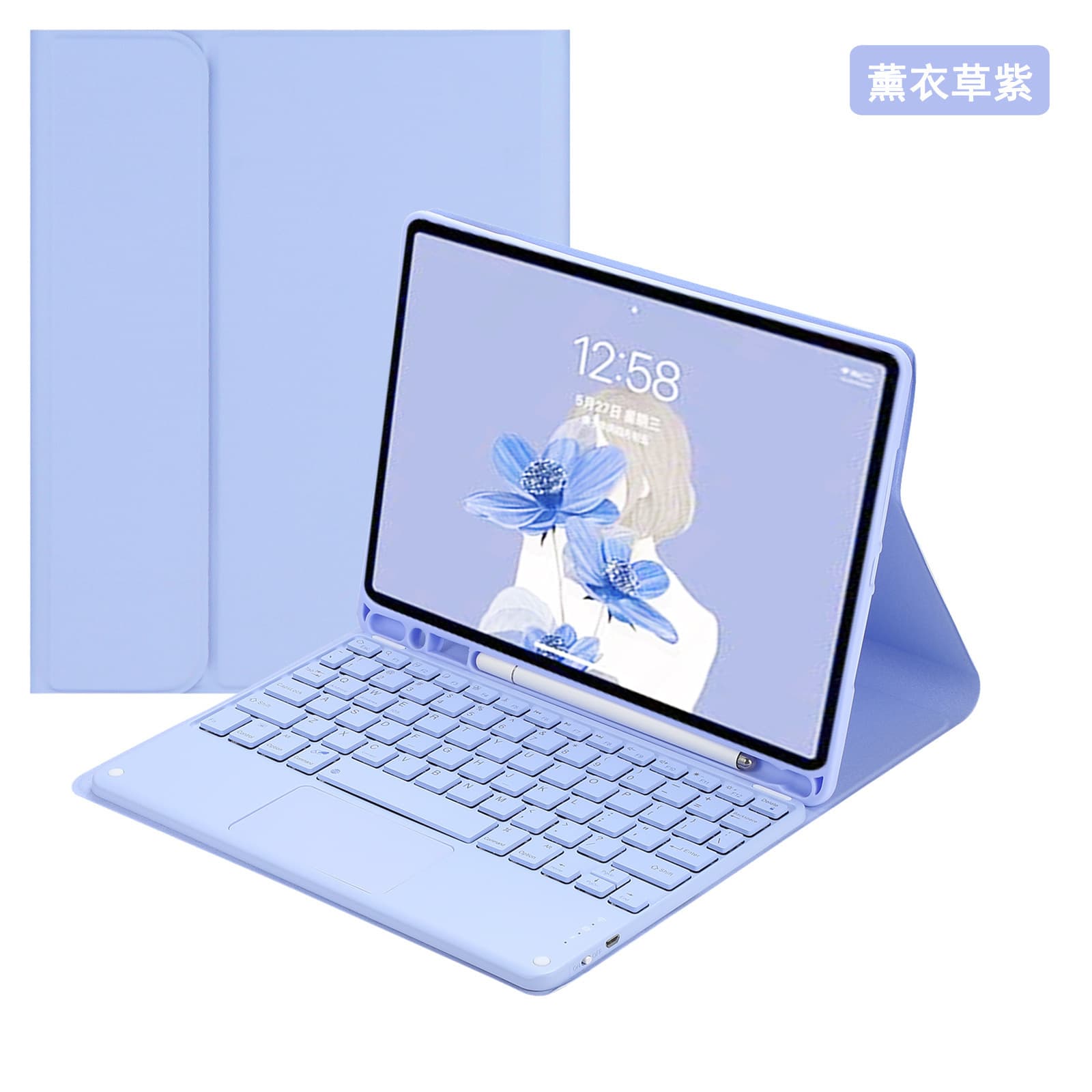 Suitable for iPad Air 8 Tablet Protective Case Full-Color Touch Keyboard A16 11th Wireless Bluetooth Magnetic Suction with Pen Slot