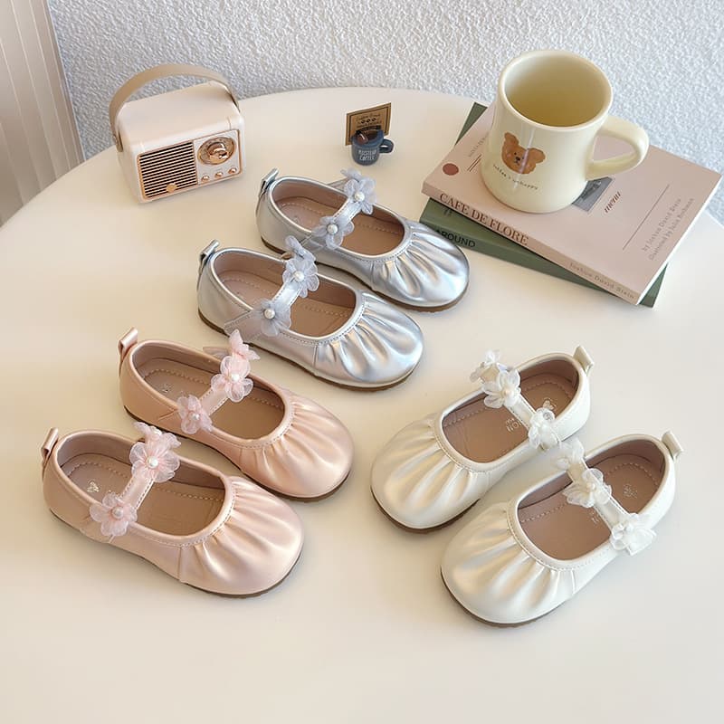 Versatile Fragrant Girl Princess Shoes 2025 New Spring Children's Leather Shoes Soft Sole Non-slip Casual Shoes