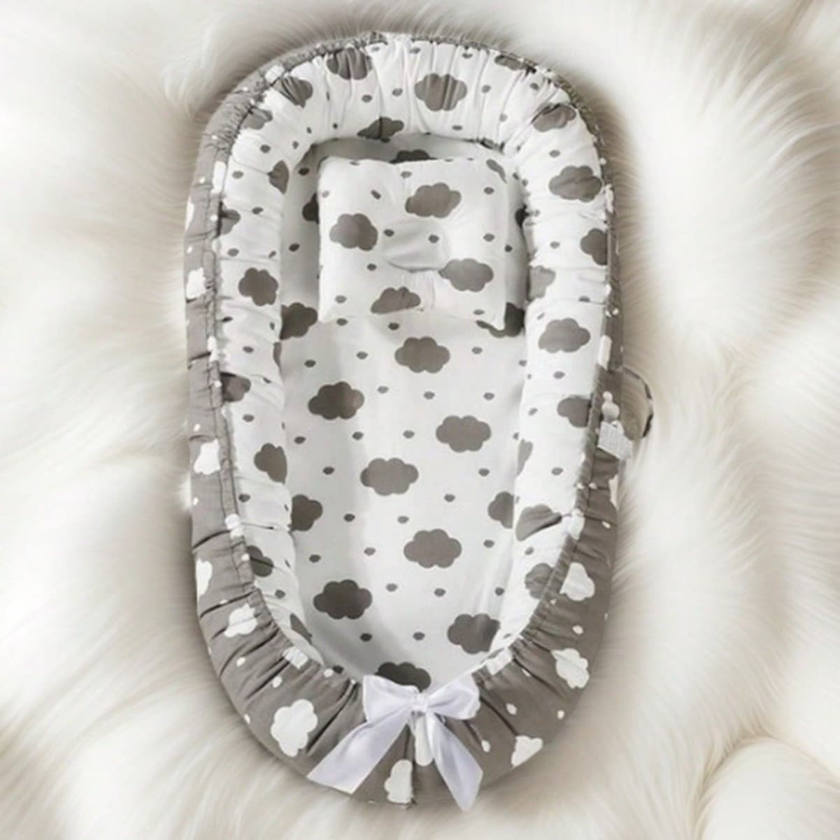 Foldable Removable Washable Portable Baby Bed Anti-Pressure Baby Bed Fully Detachable Baby Pillow Travel Baby Bed Baby Bed