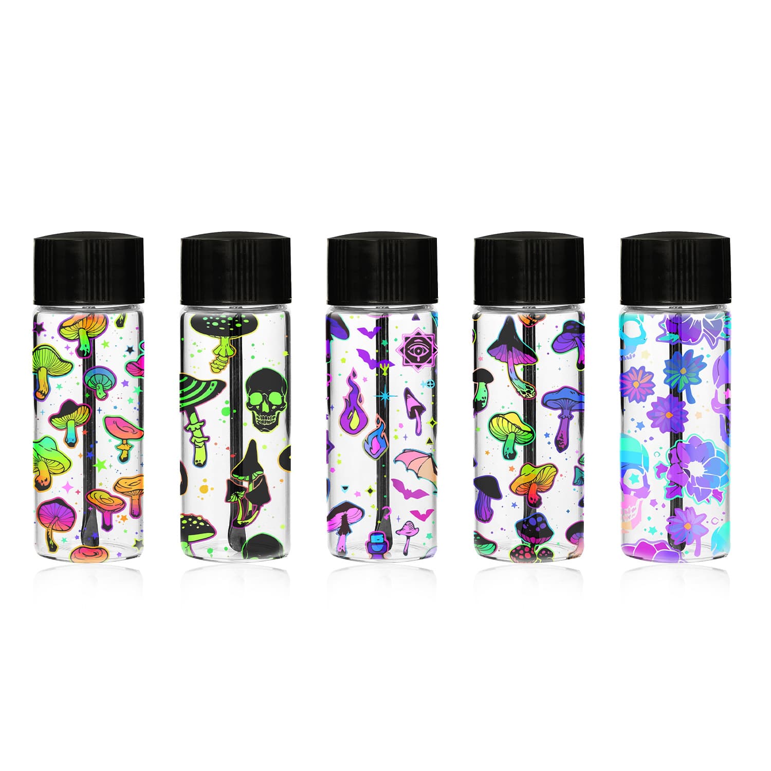 Cross-border best-selling snuff bottle medicine box with snuff spoon glass medicine box with uv pattern Medicine box