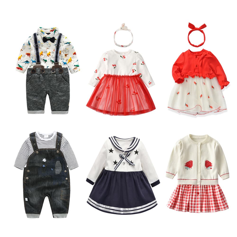 Baby Girl Autumn Winter Dress Cute Western Style Dress for 100 Days Newborn One-Year-Old