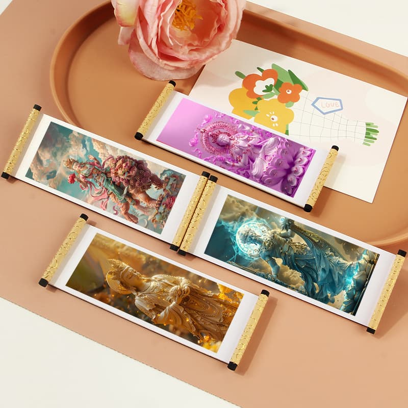 Buddha Scroll Fridge Magnet Amitabha Acala Mahavairocana Refrigerator Decorative Sticker Temple Cultural Creative Gift