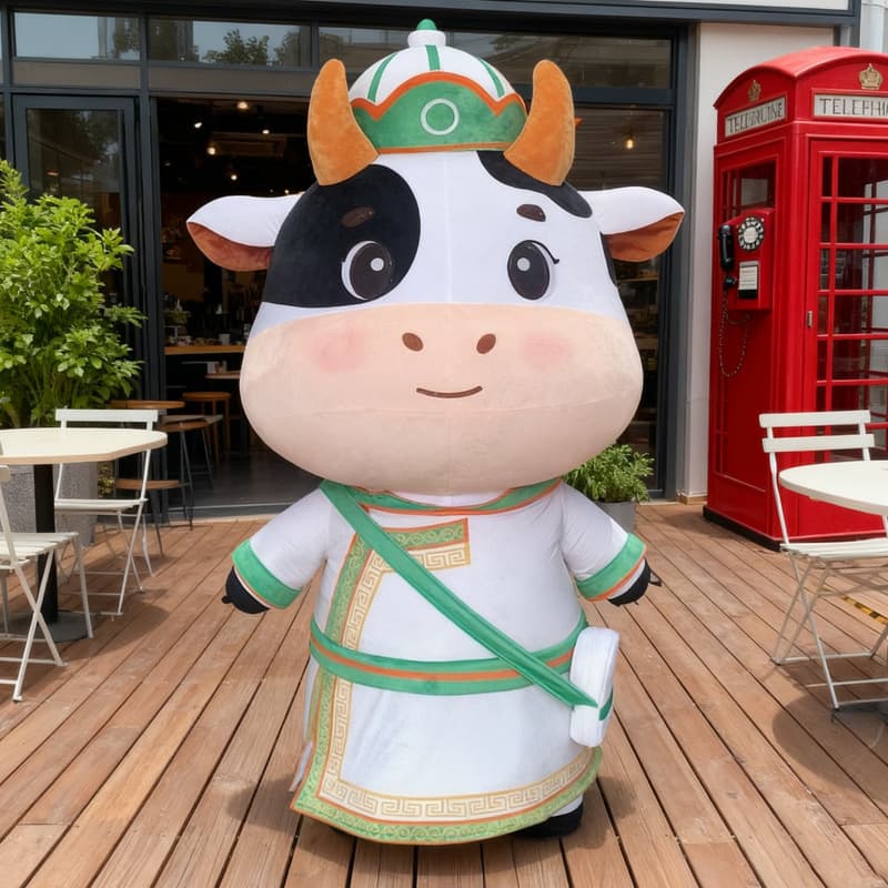 Cartoon Cow Doll Clothing Customized Doll Clothes Inflatable Mascot Customized High-end Foam Engraving Promotion with Pictures