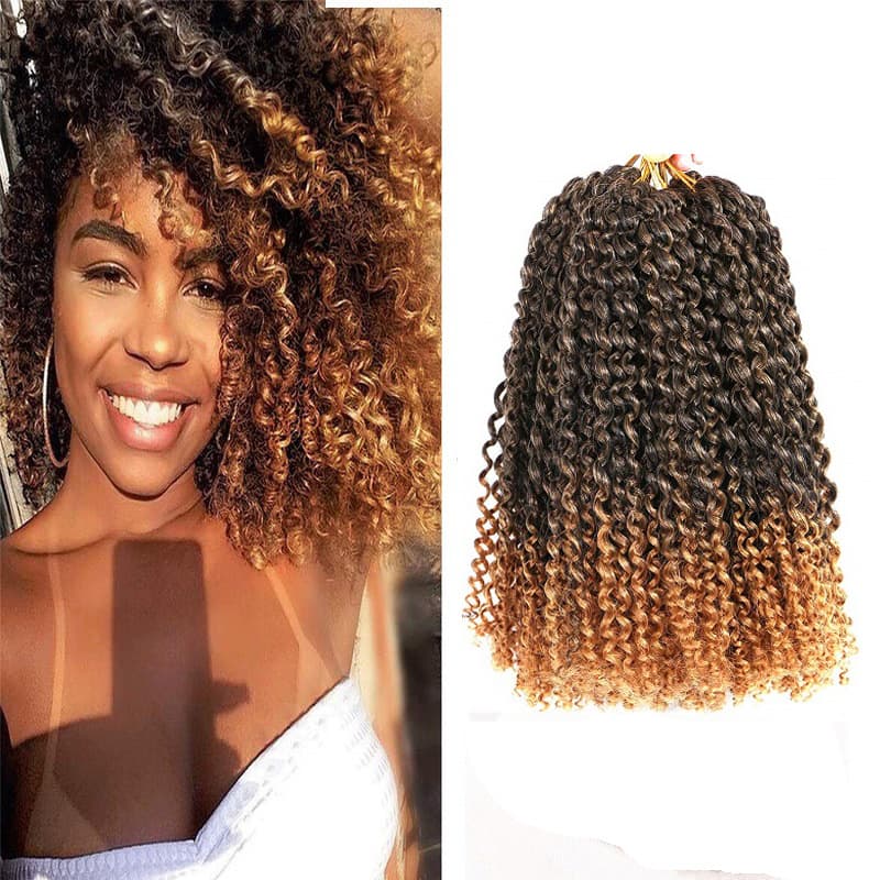 European and American Export Chemical Fiber Wig for Women 8inch Yanky Twist Crochet Hair African Small Curls Asymmetrical Curls