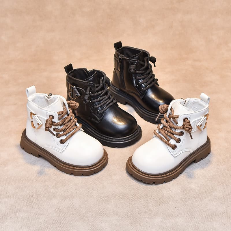 Children's Martin Boots 2025 Autumn/Winter New Style Boys Short Boots British Style Boys Shoes Cross-border Hot Selling Single Leather Boots