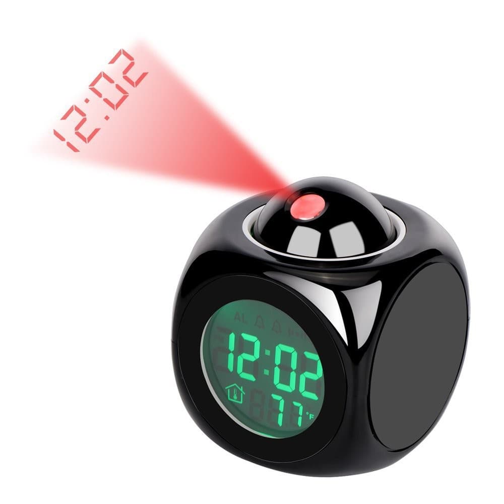 New Multifunctional English Projection Alarm Clock with LED Display, Voice Time Announcement, Projection Clock