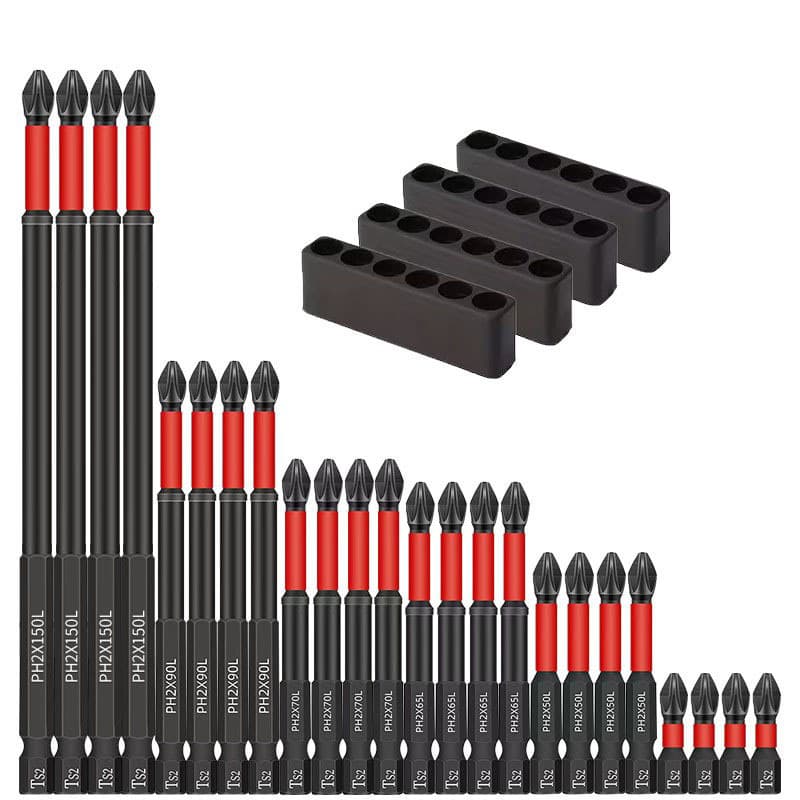Cross-border Stock S2 Anti-Slip Impact Screwdriver Bits, Super Hard Strong Magnetic Cross Anti-Slip Bits for Electric Screwdriver