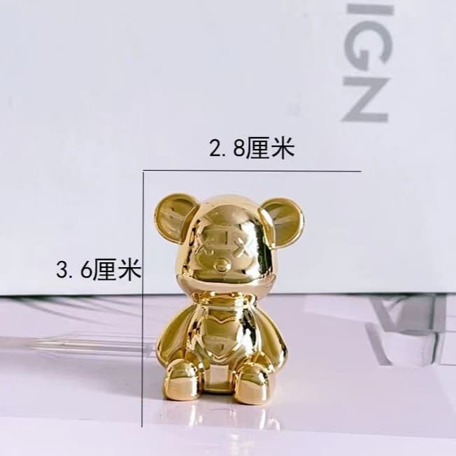 Trendy Electroplated Violent Bear Accessories Bear Handle Glass Lid Knob Milk Pot Lid Cap Cup Lid Top Bead Tissue Box