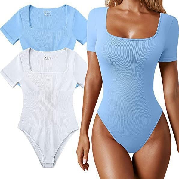 Women's Yoga Bodysuit 2023 Summer Ribbed Short Sleeve Activewear Jumpsuit Cross-Border European American Style