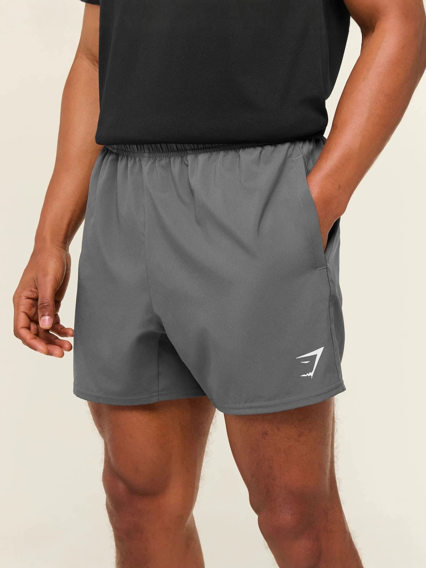 GYMSHARK Men's Shorts, Summer Quick-Dry Breathable Muscle Training 3/4 Shorts, Outdoor Workout Shorts