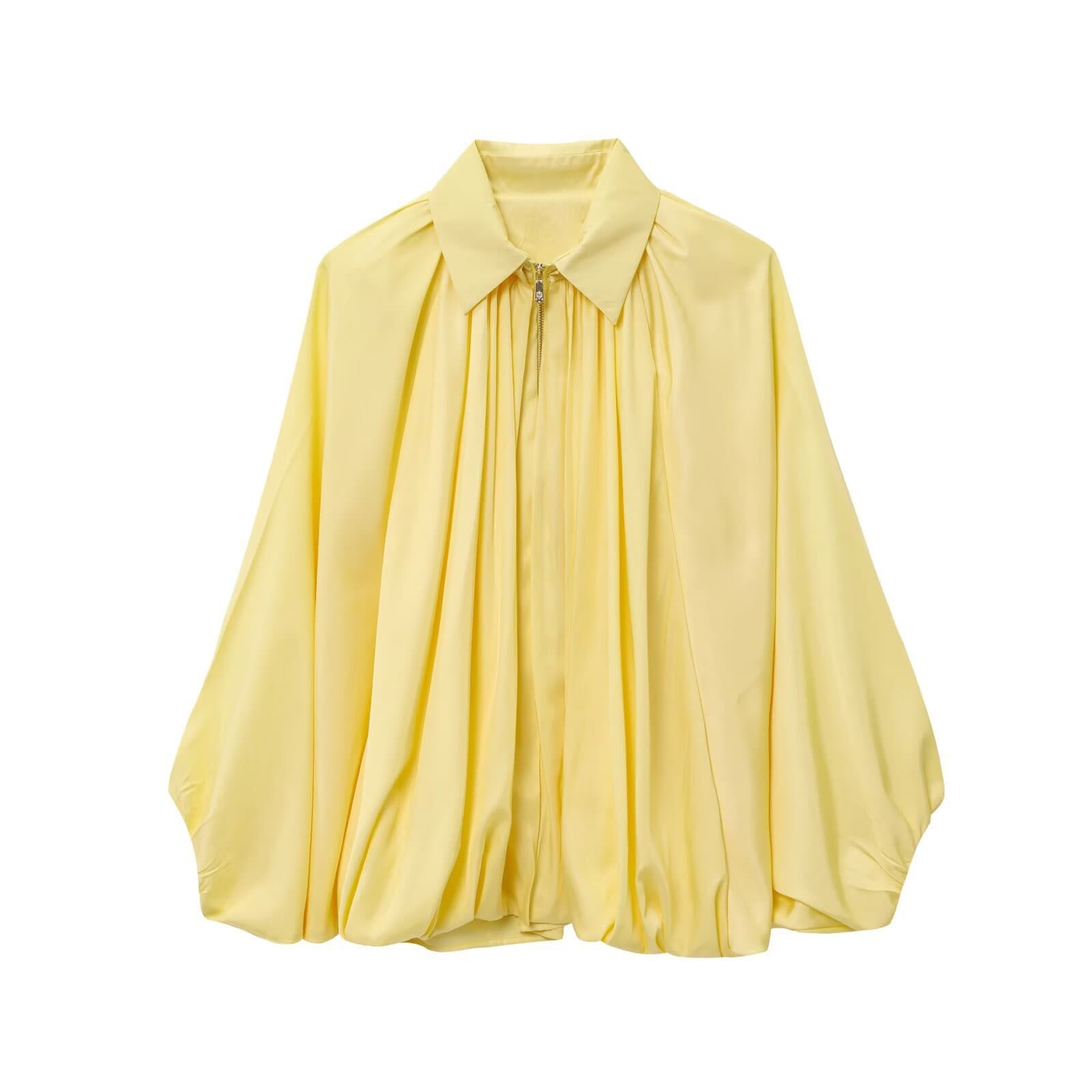 ZA Cross-border Trade Source 2025 Spring/Autumn New Arrival Fashion Loose Batwing Sleeve Puffy Pilot Jacket Outerwear