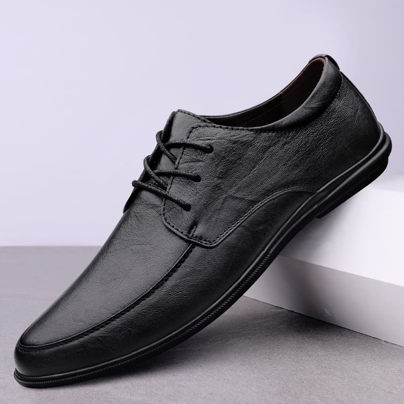 Men's Business Leather Shoes, British Style Casual Leather Shoes, Soft Sole Anti-Slip Breathable Leather Work Shoes, Drop Shipping