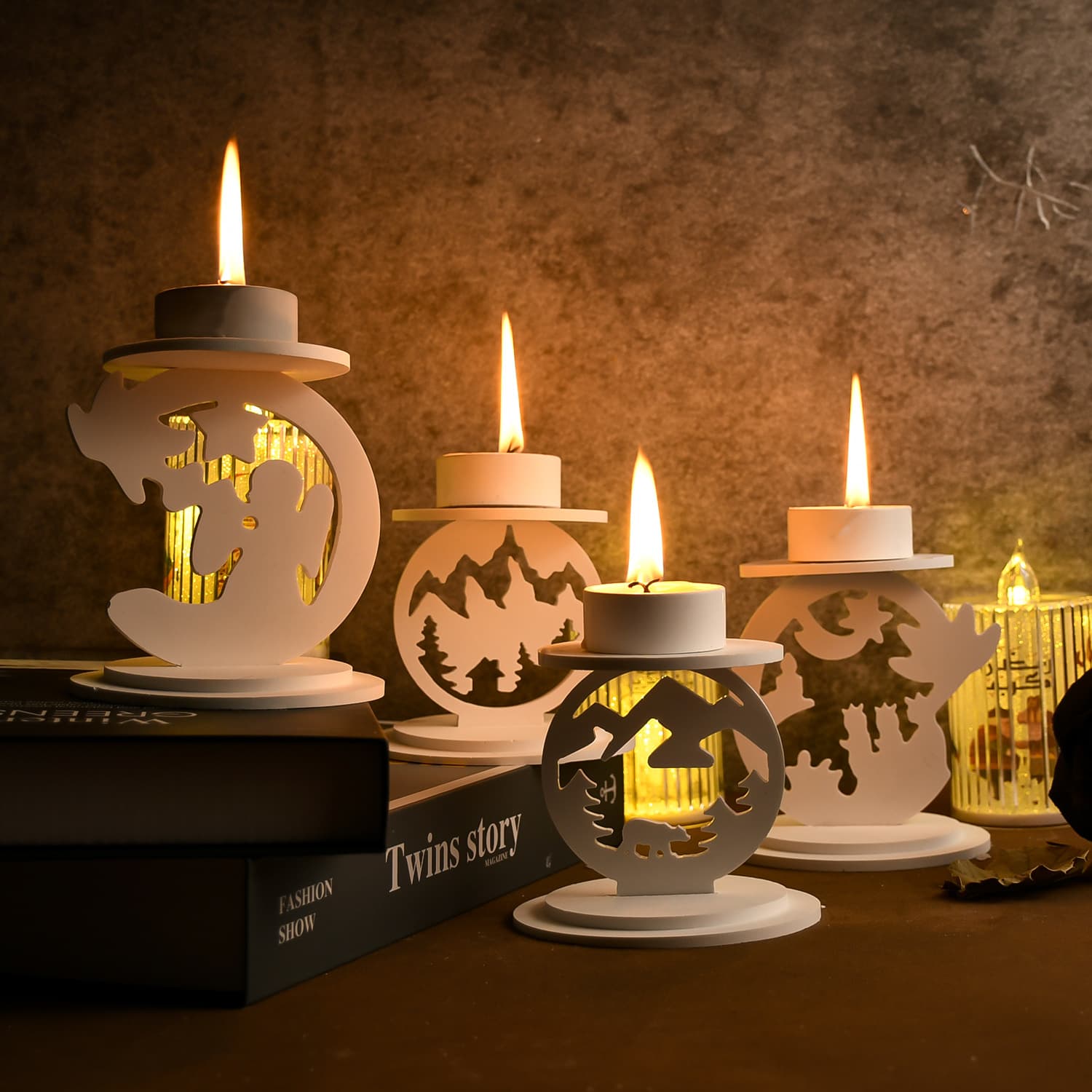 DIY Prayer Mountain Forest Scented Candle Candle Holder Silicone Mold 3D Ornament Epoxy Mold