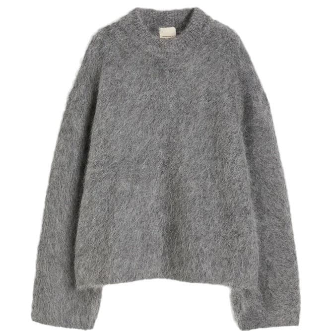 European and American New Fall/Winter Women's Loose Pullover Round Neck Solid Color Fleece Knit Sweater Short Sleeve Lazy Style