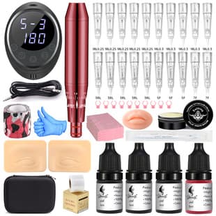 Amazon Best-Selling Eyebrow Tattoo UFO Power Supply Tattoo Kit, Eyebrow Tattoo and Lip Tattoo Complete Tool Set for Beginners, Includes 20 Needles