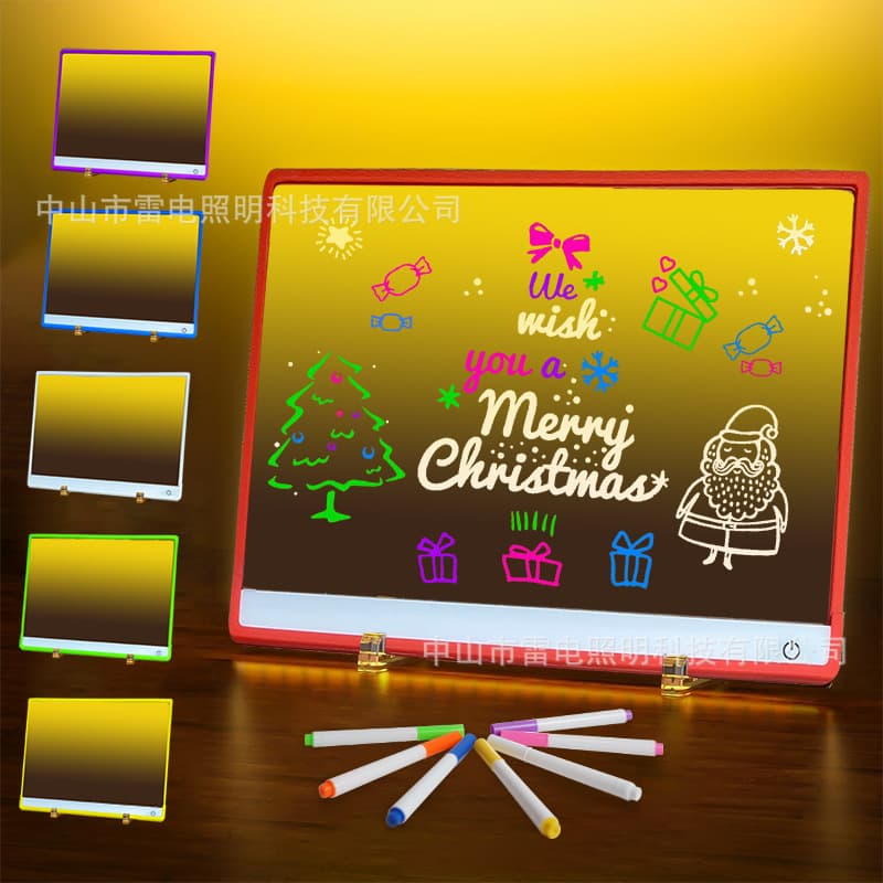 Cross-border Acrylic Painted Desk Lamp, Erasable Glow Writing Board Message Board, Educational DIY Rechargeable LED Night Light