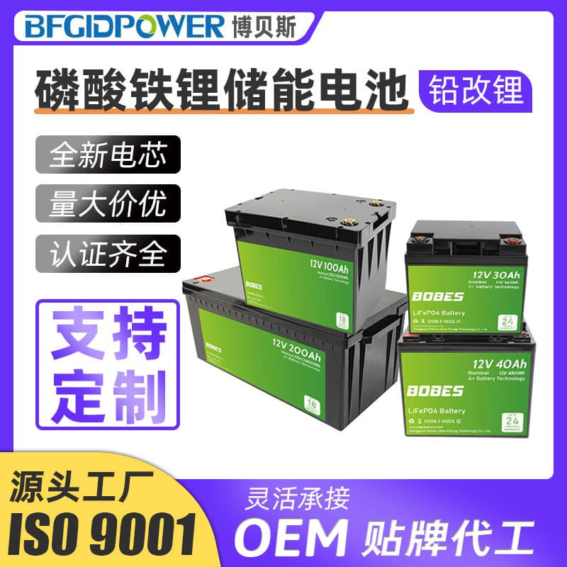 Lead to Lithium 24V LiFePO4 Battery 12V 100Ah Solar Energy Storage LiFePO4 High Capacity Lithium Battery