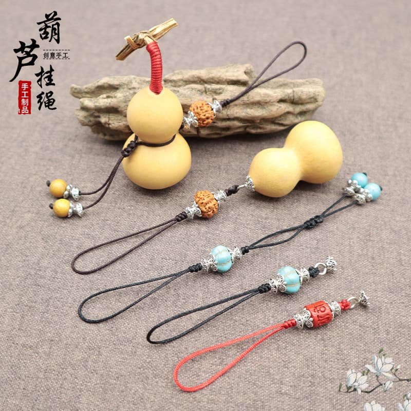 Hand-woven gourd hanging rope creative design gourd pendant hand-woven slip knot gourd rope cap nail inlaid gourd rope
