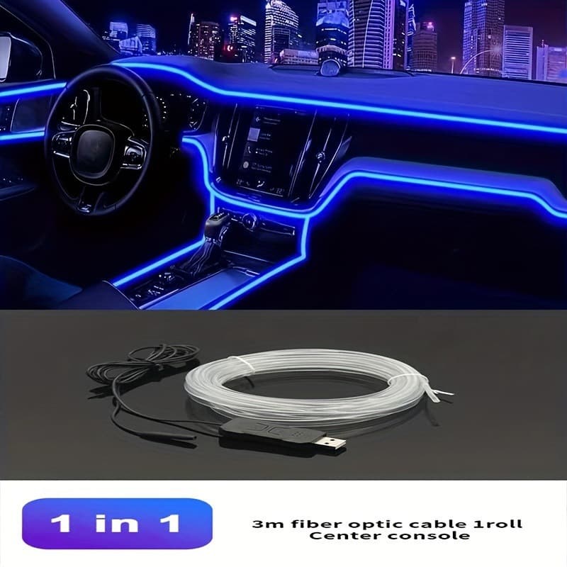 2026 New Cross-Border Dropshipping 3M Car Interior Neon Light Color Changing (Center Console Neon Light Color Changing)