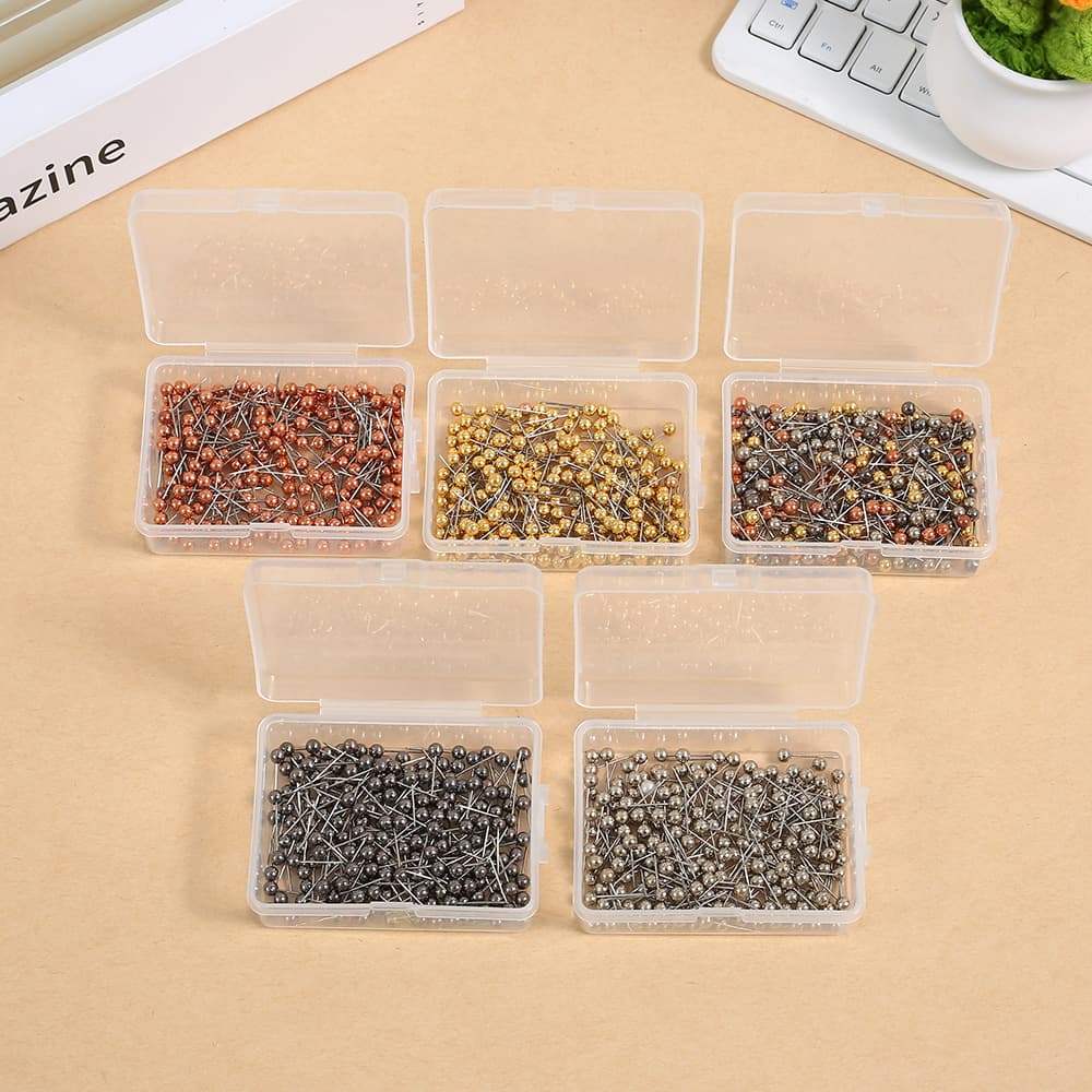 Factory direct sales 4*15mm metal four-color map nails round ball nails photo wall DIY cork board press nails