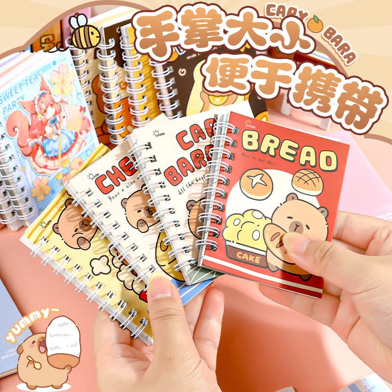Wholesale of cartoon A7 spiral notebooks, portable student notepads, high-value journals, memo pads, and stationery gifts