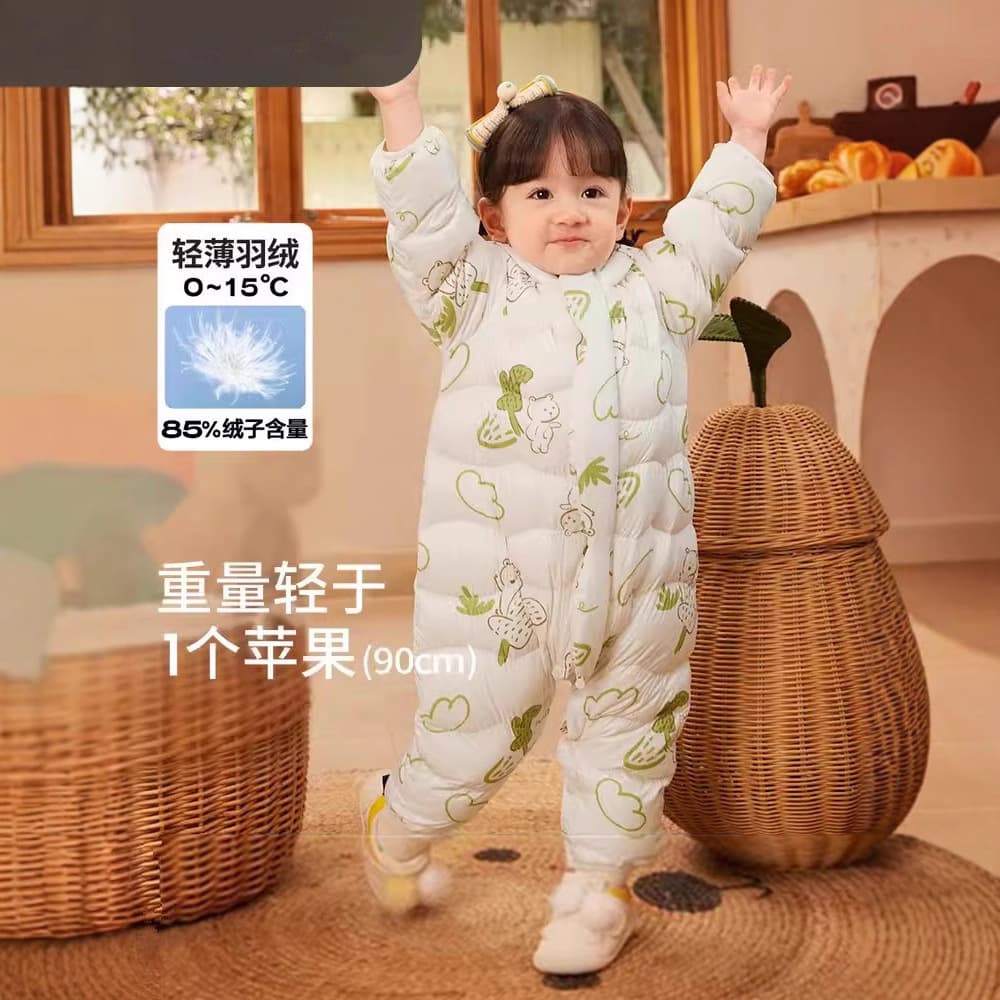 2025 Aijixiong Baby Jumpsuit Down Jacket, New Winter Wear for Boys and Girls, Warm Romper for Infants