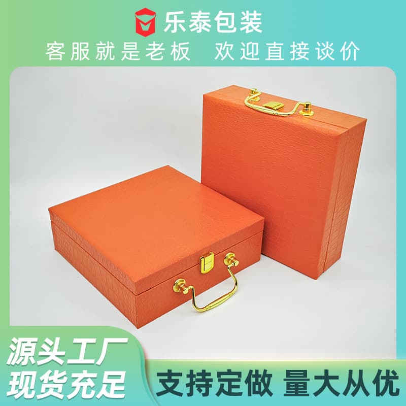 Orange crocodile pattern gift box, high-end silk scarf box, orange gift box, surprise leather box, ready-made wholesale gifts