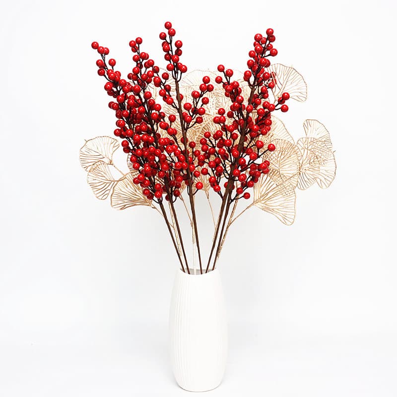 Simulated red berries, lucky fruit, Christmas small red berries, home decoration ornaments, simulated fruit, holly berries wholesale