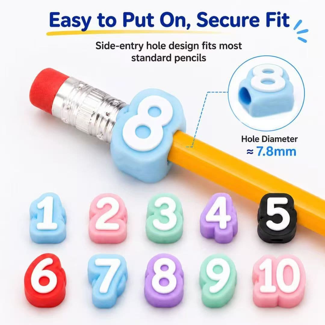 Practical and Portable Innovative Hot-Selling 30 Pcs Numbered Pencil Toppers