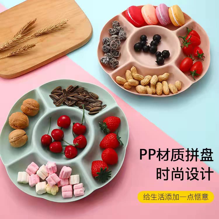 In-stock Home Fruit Plate with Compartments, Nut and Candy Tray for New Year, Creative Snack Box