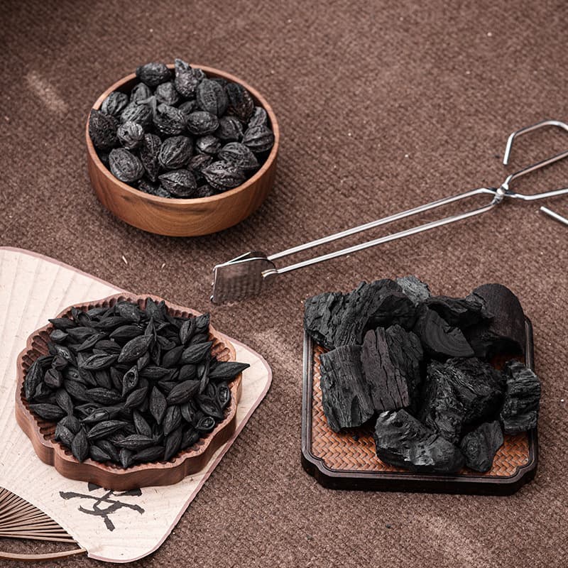 Smokeless Charcoal for Tea Stove - Longan Charcoal, Walnut Charcoal, Olive Charcoal, Fruitwood Charcoal, Quick-Light Charcoal, Charcoal Tongs & Stand, Charcoal Lighter for Tea Boiling