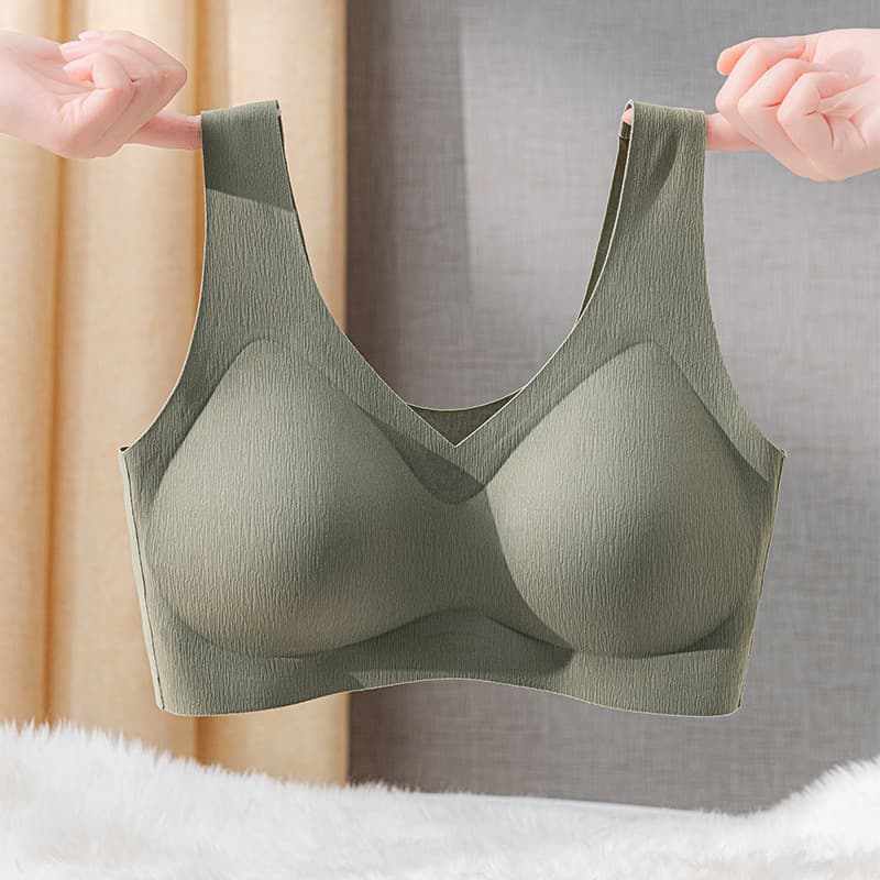 Seamless Sports Bra Vest Thin Women's Underwear Large Size Prevents Sagging Non-magnetic Suitable for Pregnant Women