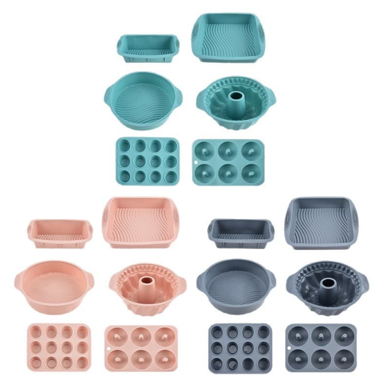 Food-Grade Silicone Cake Mold Baking Tray Toast Tray Bread Mold Chiffon Cake Mold Six-Piece Set