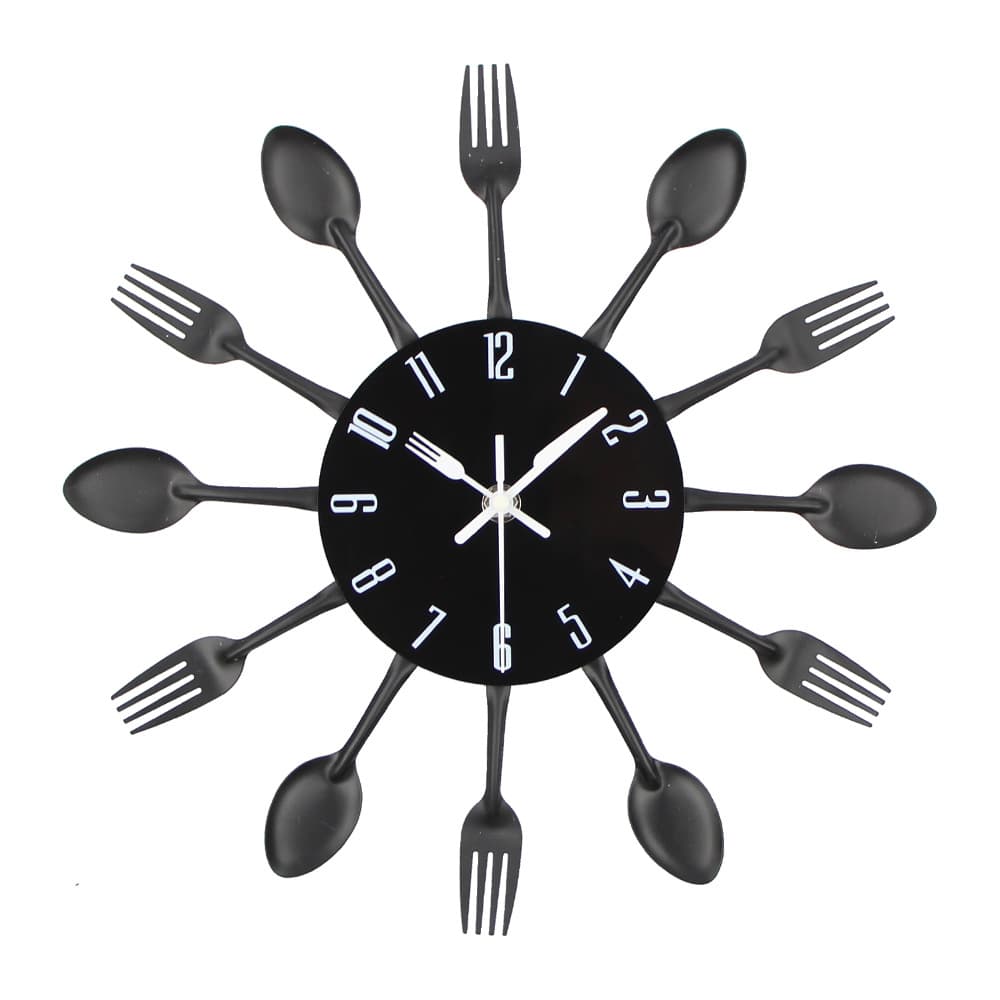 Nordic Restaurant Kitchen Personality Metal Creative Wall Clock Living Room Clock Home Simple Art Quartz Clock Wall-Mounted