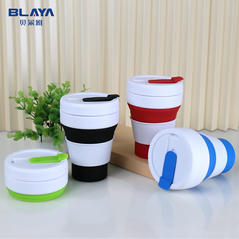 Silicone Foldable Water Cup 12 oz Gift Water Bottle Telescopic Washing Cup Mug Outdoor Sports Portable Coffee Cup