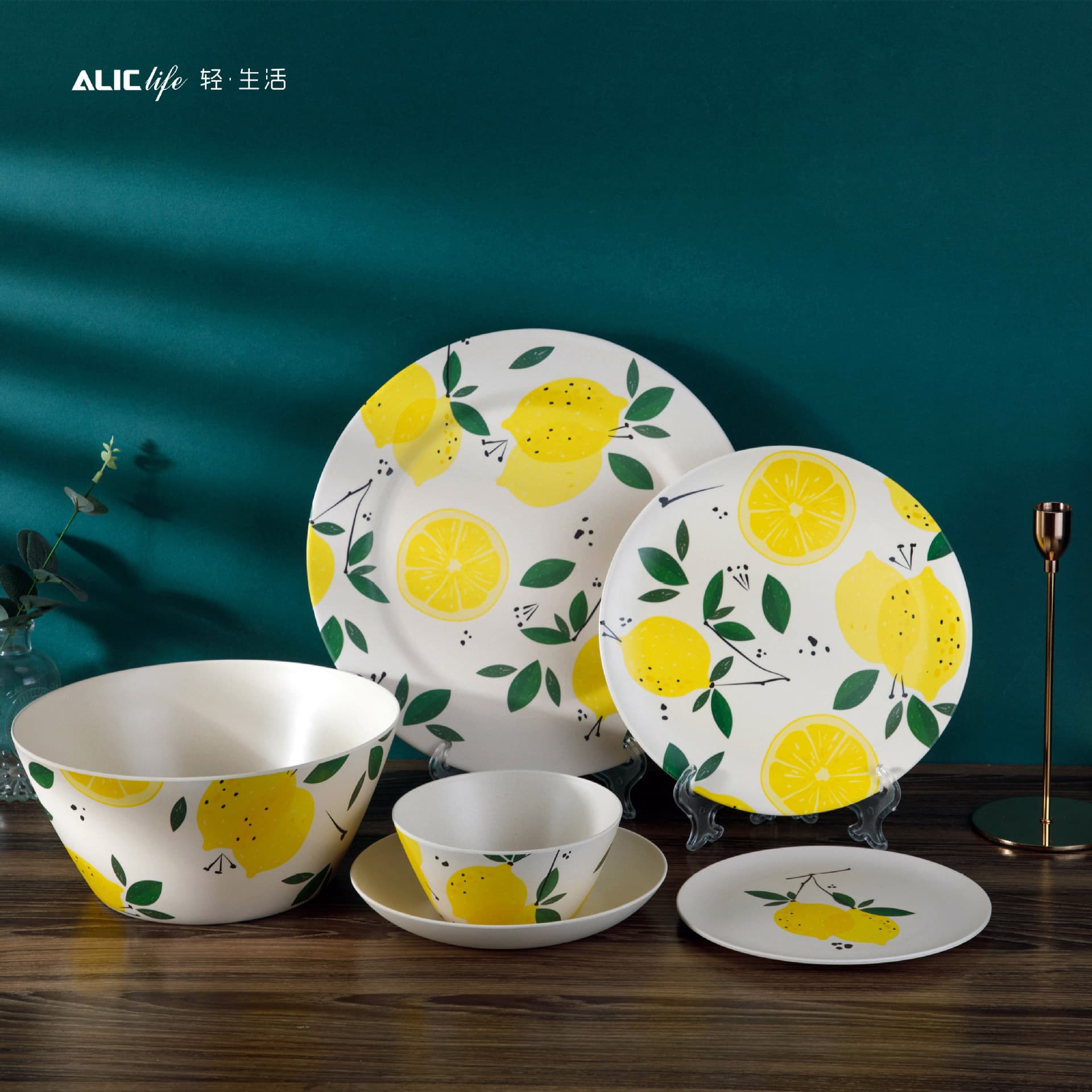 Bamboo Fiber Dinner Plate Ins Nordic Western Plate Unbreakable Picnic Plate Steak Plate Pizza Plate Salad Plate