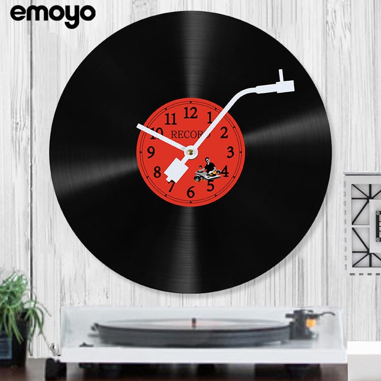 Vintage Vinyl CD Record Phonograph Nostalgic Wall Clock Creative Bar Cafe Music Decoration Personality Wall Clock