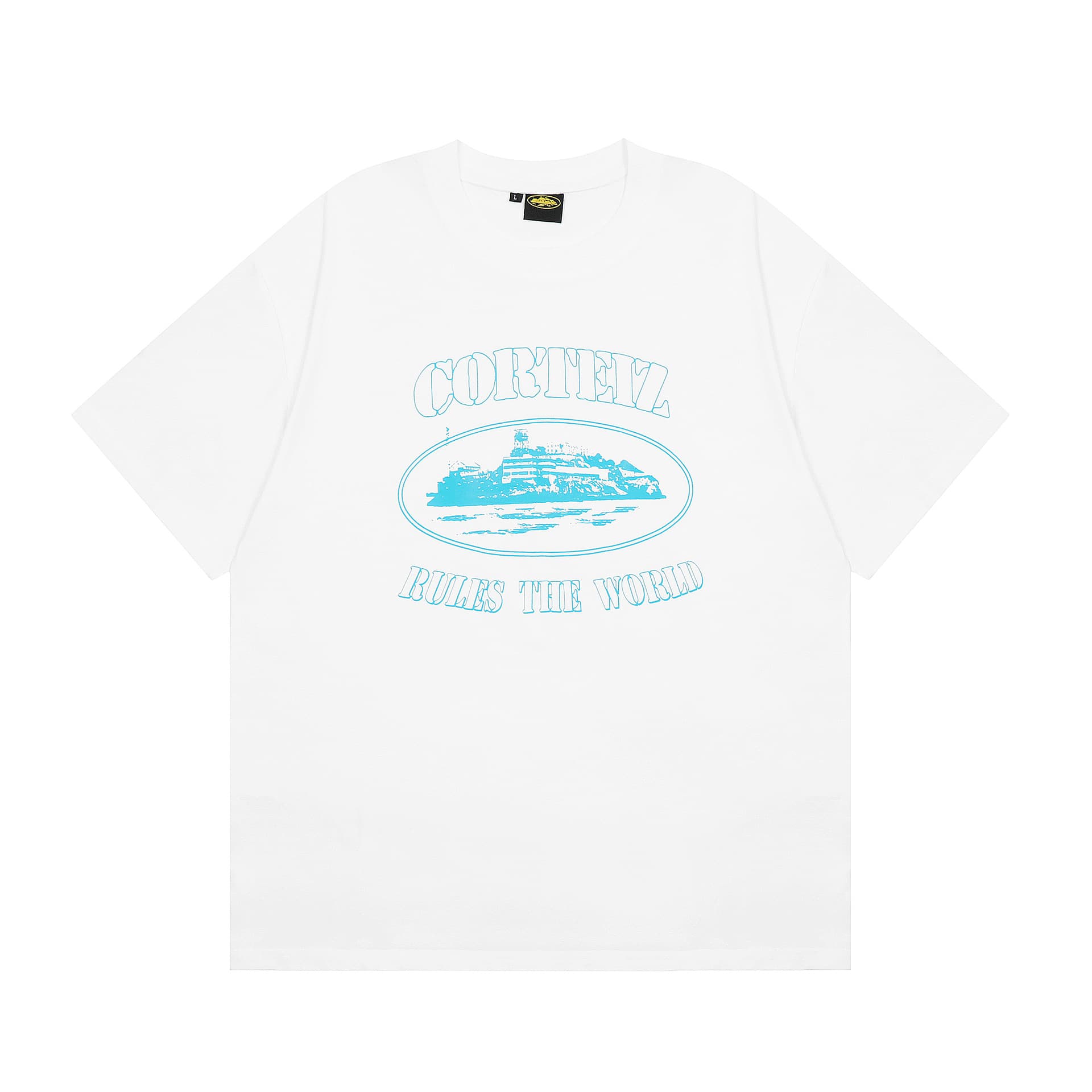 Demon Island streetwear logo print loose pure cotton round-neck short-sleeve unisex casual T-shirt.