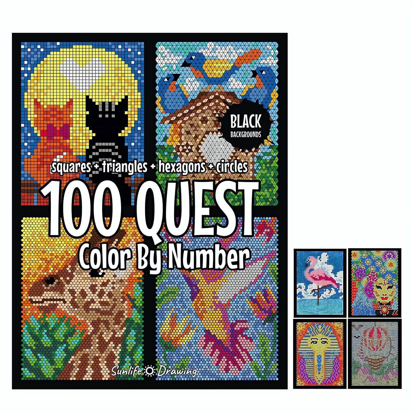 Cross-border new product 100 QUEST Color By Number adult coloring exploration activity book creative