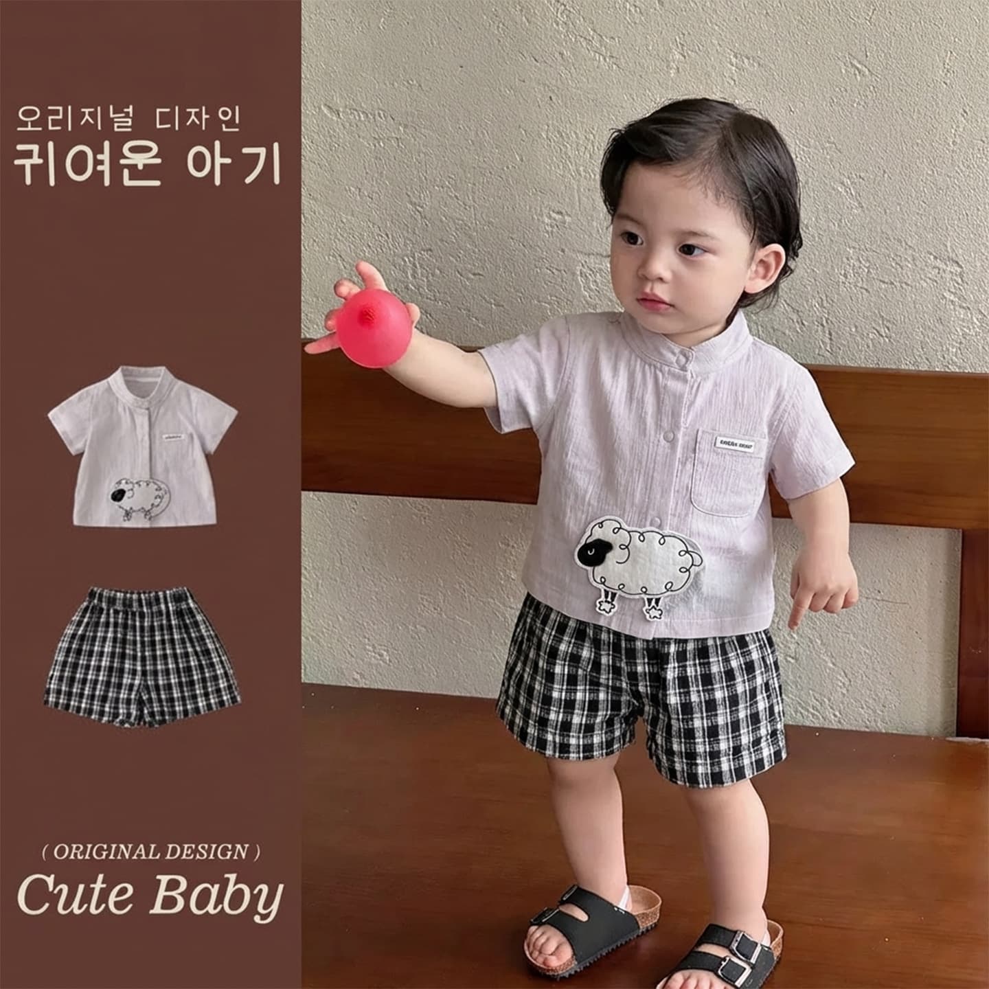 Boys' new summer loose clothes, children's clothing, Korean style handsome short-sleeved shirts and shorts suits, infant and toddler outing clothes