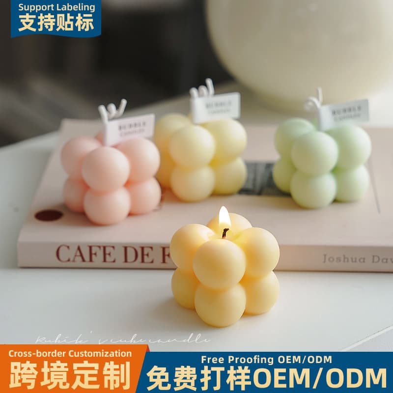 Aroma Candle Birthday Gift Scented Present Bubble Shaped Candle Cross-border Small Cube Aromatherapy Candle