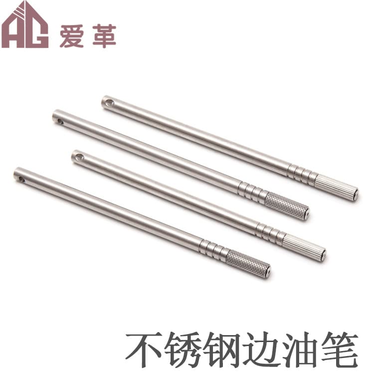 AIGAEER Handmade Leather Stainless Steel Edge Ink Pen, Edge Ink Box with Replaceable Tips, Leather Edge Finishing Tool
