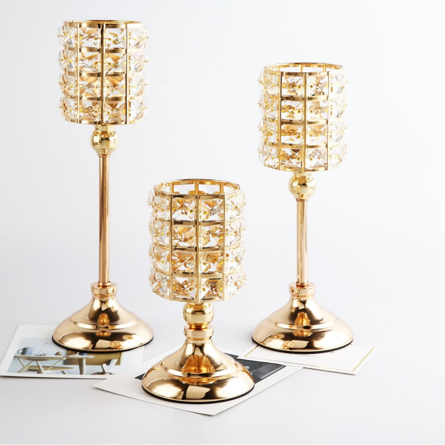 Nordic Ins Style Crystal Candle Holder Table Decorations Luxurious Wedding Props Lightweight Dining Table Centerpiece