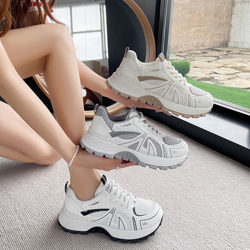 Thick-Soled Dad Shoes for Women, Summer 2026, New Spring and Autumn Design, Soft-Soled, Lightweight Casual Shoes, Versatile Korean-Style Sneakers